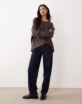 Free People Free People Dawson pocket detail waffle top in chocolate-Brown