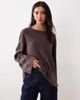 Free People Free People Dawson pocket detail waffle top in chocolate-Brown - 2