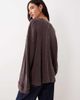 Free People Free People Dawson pocket detail waffle top in chocolate-Brown - 4