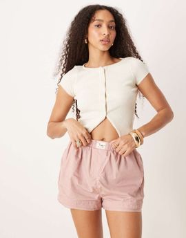 Free People Free People day to day relaxed boxer shorts in dusty pink