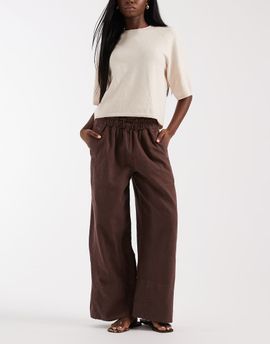 Free People Free People days end linen pants in double espresso-Brown
