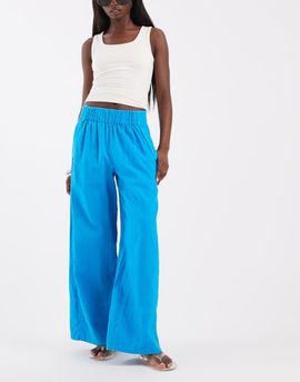 Free People Free People Days End linen pull-on pants in Hawaiian ocean-Blue
