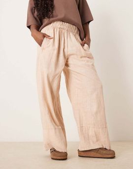 Free People Free People days end linen pull-on pants in sand dollar-Gray