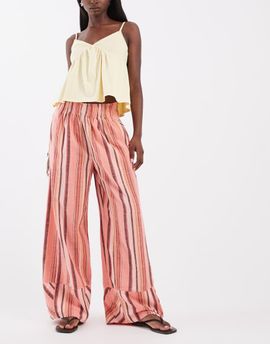 Free People Free People days end solar linen pants in soft coral combo-Multi