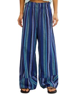 Free People Free People Days End Solar Linen Stripe Pants