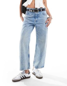 Free People Free People deep trance dropped waist boyfriend jeans in light wash blue