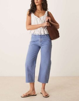 Free People Free People deep trance mid rise straight leg jeans in ocean blue