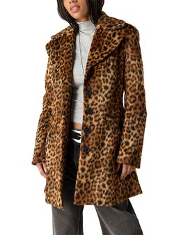 Free People Free People Delancy Leopard Print Faux Fur Coat