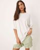 Free People Free People devon relaxed fit t-shirt in ivory-White - 4