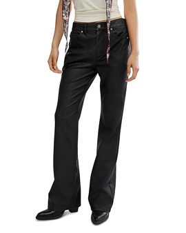 Free People Free People Double Knot Faux Leather Straight Pants