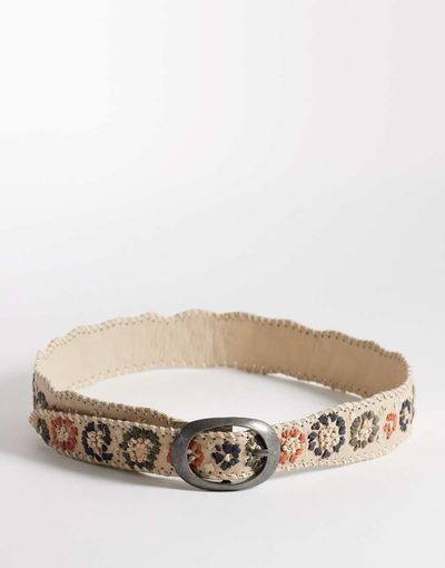 Free People Free People dreaming raffia belt in natural-White