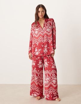 Free People Free People dreamy days printed pajama set in cherry-Red