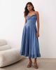 Free People Free People drop waist midi dress in blue - 1