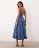 Free People Free People drop waist midi dress in blue - 4