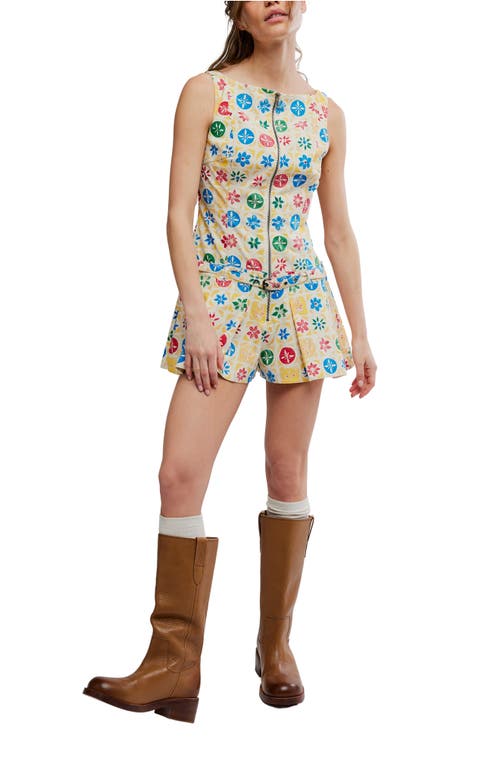 Free People Free People Dune Dancer Belted Floral Romper