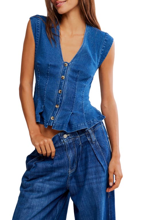 Free People Free People Dylan Denim Waistcoat Top