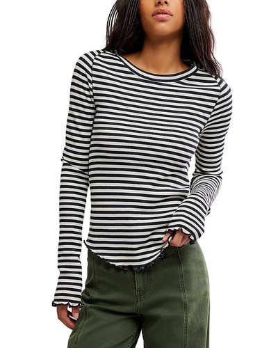 Free People Free People Easy Does It Striped Crewneck Tee