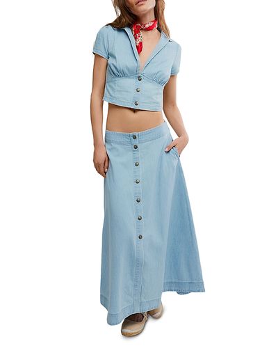 Free People Free People Easy Does It Top & Skirt Set