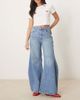 Free People Free People eden baggy wide leg jeans in mid-wash blue - 1
