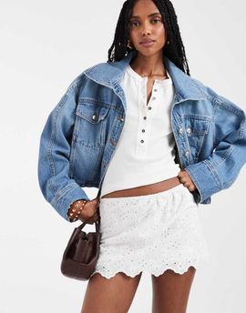Free People Free People eyes on you skort in ivory-White