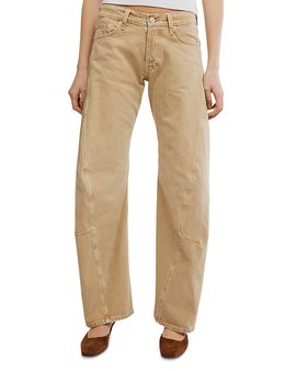 Free People Free People Fable Low Rise Twisted Seam Jeans in Oat Latte