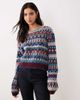 Free People Free People favorite things sweater in frosted wine graphics-Red - 1