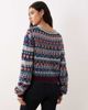 Free People Free People favorite things sweater in frosted wine graphics-Red - 4