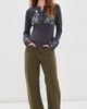 Free People Free People Fleur Embroidered Tee Graphite Combo - 6
