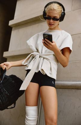 Free People Free People FP Movement For The Win Wrap Waist Cotton Top