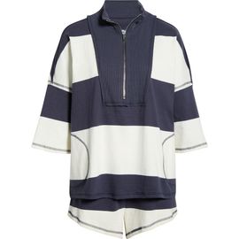 Free People Free People FP Movement Retro Rugby Half Zip Top & Shorts Set