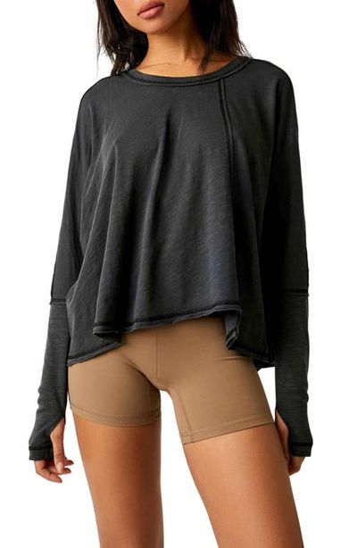Free People Free People FP Movement Ten Laps Asymmetric Long Sleeve Cotton Top