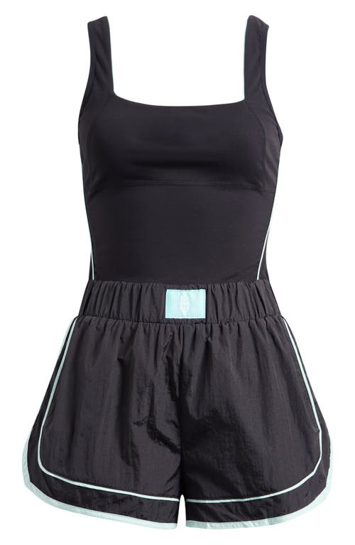 Free People Free People FP Movement Varsity Blues Mixed Media Romper