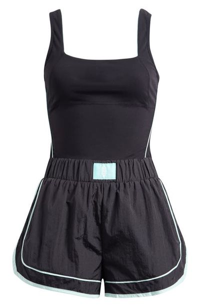 Free People Free People FP Movement Varsity Blues Mixed Media Romper