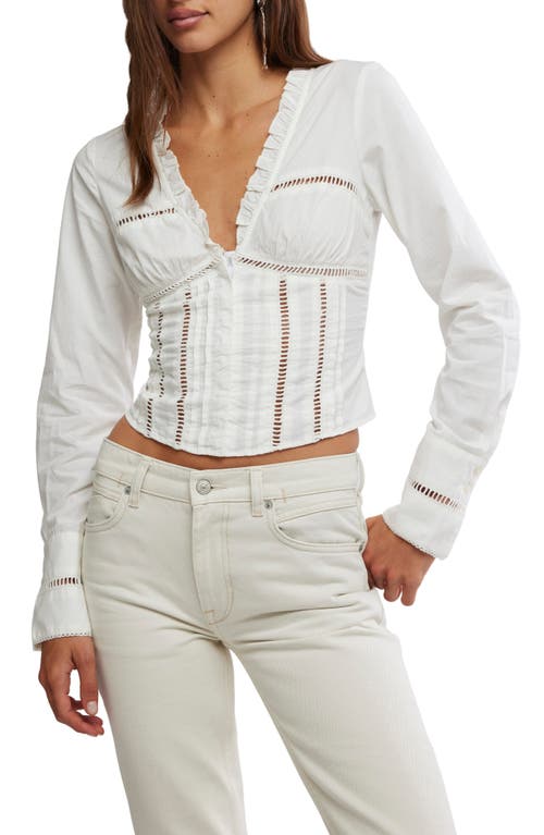 Free People Free People Frankie Long Sleeve Ladder Stitch Corset Top