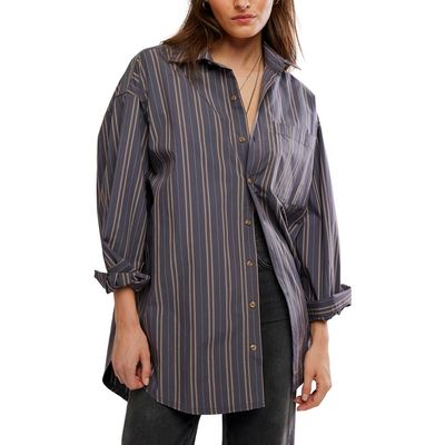 Free People Free People Freddie Striped Cotton Shirt