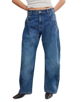 Free People Free People Golden Hour Low Rise Bowed Jeans in Deacon Blue