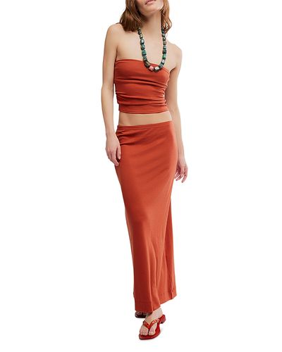 Free People Free People Good Feels Tube Top & Skirt Set