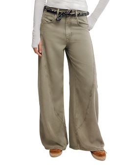 Free People Free People Haven Mid Rise Baggy Wide Leg Jeans in Seagrass