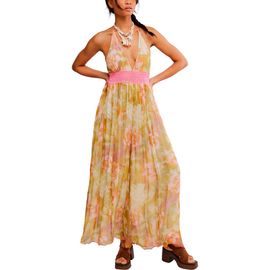 Free People Free People Haze Print Wide Leg Halter Jumpsuit