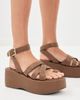 Free People Free People Hazel Flatform Sandals Latte Leather - 4