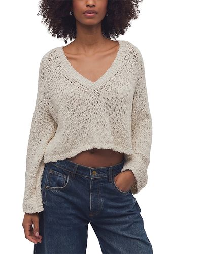 Free People Free People Heartland Cotton V Neck Sweater