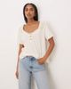 Free People Free People Heirloom Henley button-up tee in tea-Neutral - 1