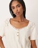 Free People Free People Heirloom Henley button-up tee in tea-Neutral - 2