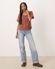 Free People Free People heirloom henley button up tee in canyon sunset-Brown - 2
