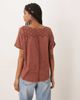 Free People Free People heirloom henley button up tee in canyon sunset-Brown - 4
