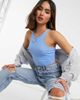 Free People Free People high neck ribbed tank top-Blues - 1