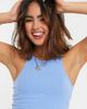 Free People Free People high neck ribbed tank top-Blues - 3