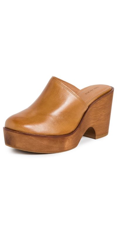 Free People Free People Hudson Wedge Clogs Luggage Leather