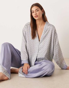 Free People Free People Intimately FP dreamy days pajama set in lime-kiwi combo-Blue