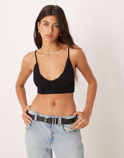 Free People Free People Intimately FP heirloom seamless bralette in black